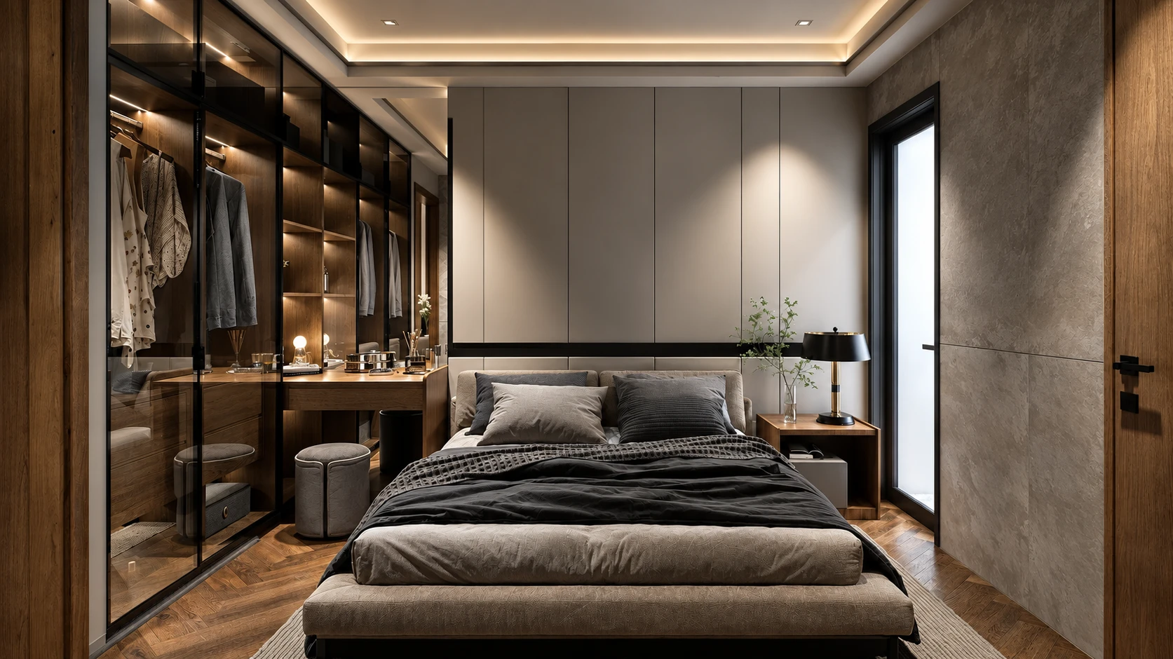 Apartment Renovation — Proposal — bedroom and dressing area
