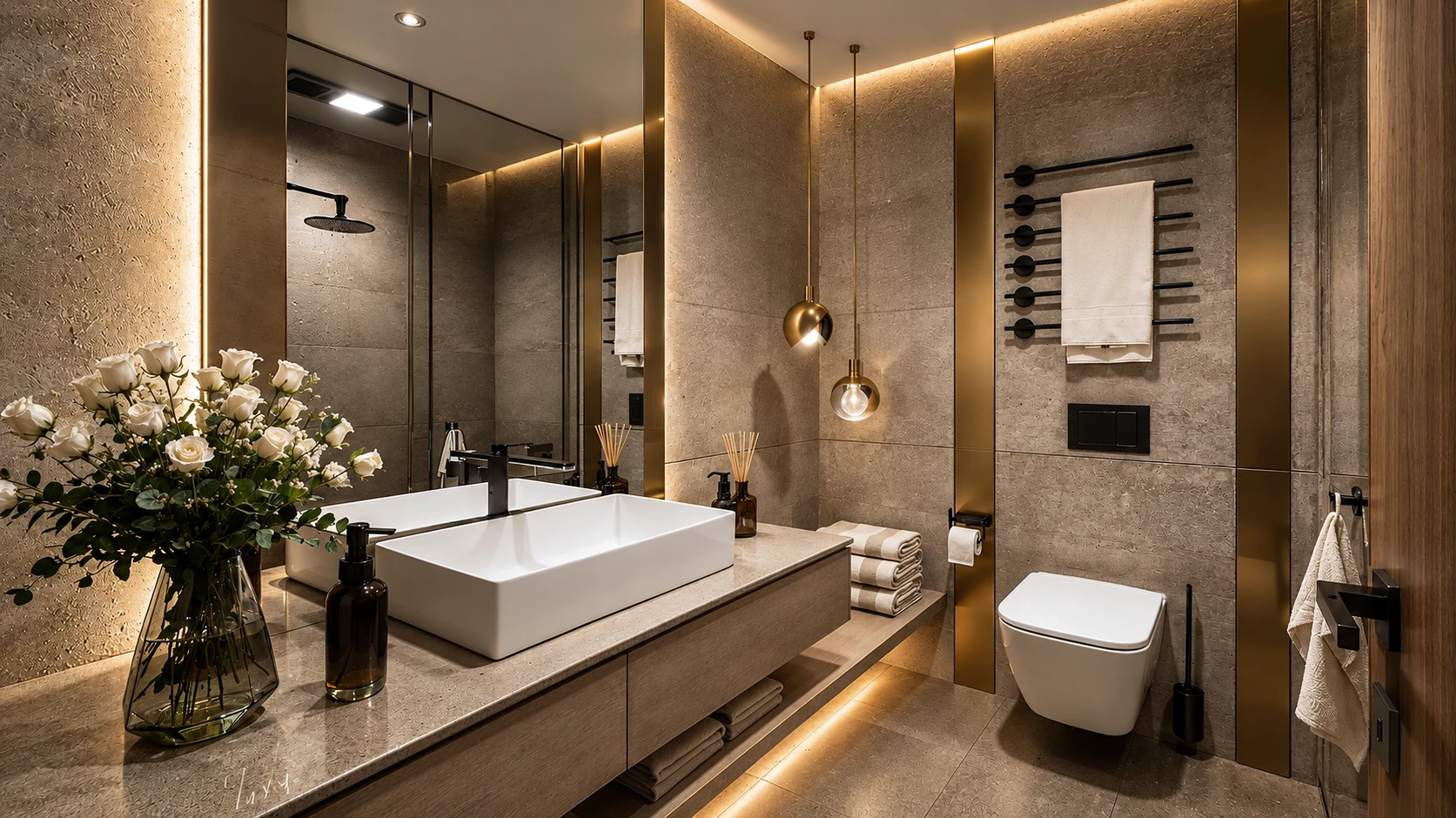 Apartment Renovation — Proposal — bathroom vanity and integrated lighting